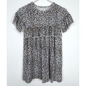 Tucker + Tate Leopard Print Dress Girls Size 8 Ruffle Relaxed Flowy Party School